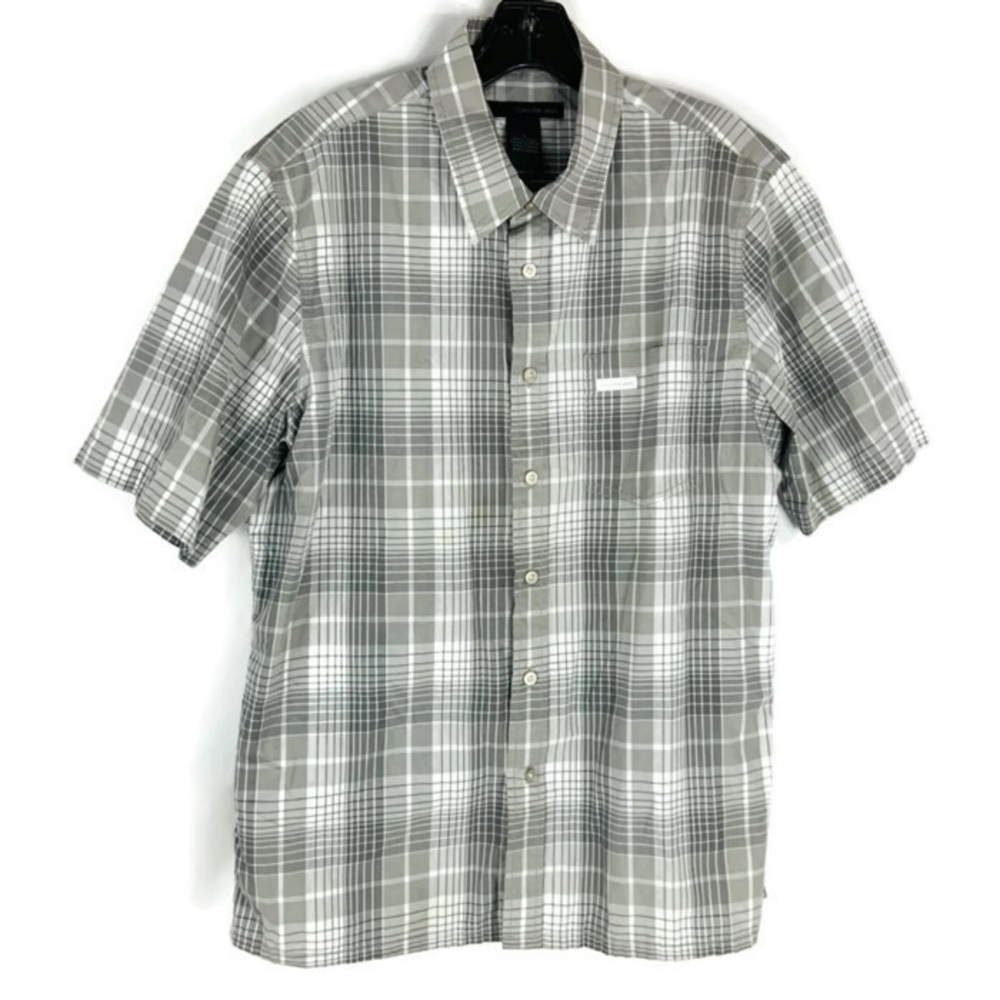 ‼️MOVING SALE‼️ Calvin Klein Gray & White Plaid Button Down Shirt
